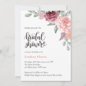 Stoffig Roos Floral Elegant Waterverf Vrijgezellen Kaart (Voorkant)