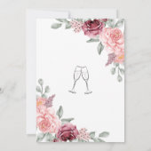 Stoffig Roos Floral Elegant Waterverf Vrijgezellen Kaart (Achterkant)