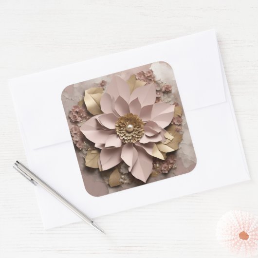 Stoffig Roos Floral - Sticker (Envelop)