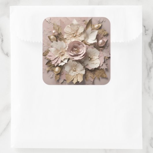 Stoffig Roos Floral - Sticker (Tas)