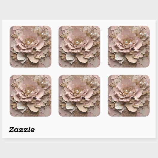 Stoffig Roos Floral - Stickers (Vel)