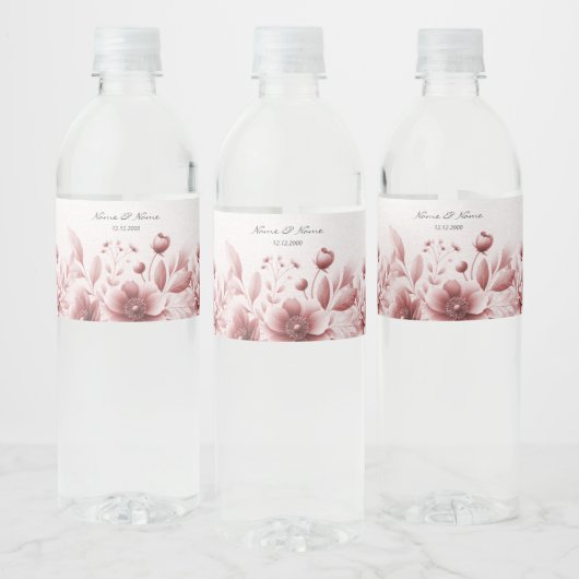 Stoffig Roos Floral Waterflesetiket Waterfles Etiket (Flessen)