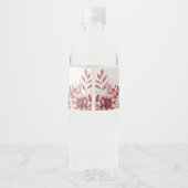 Stoffig Roos Floral Waterflesetiket Waterfles Etiket (Achterkant)