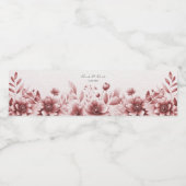 Stoffig Roos Floral Waterflesetiket Waterfles Etiket (Enkel label)