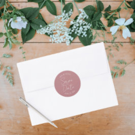 Stoffig Roos gestileerde bruiloft Save the Date Ronde Sticker