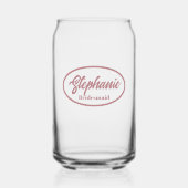 Stoffig Roos gestileerde naam Bridesmaid Glass Blikvorm Glas (Voorkant)