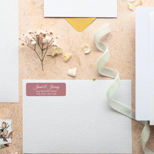 Stoffig Roos gestileerde namen bruiloft retour adr Etiket