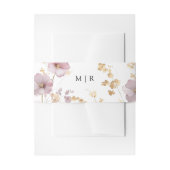 Stoffig Roos & Goud Wildflower Bloemen Huwelijk Uitnodigingen Wikkel (Voorkant Voorbeeld)