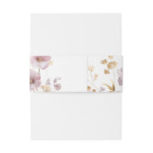 Stoffig Roos & Goud Wildflower Bloemen Huwelijk Uitnodigingen Wikkel (Achterkant Voorbeeld)