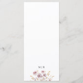 Stoffig Roos & Goud Wildflower Bloemen Trouwmenu Menu (Achterkant)