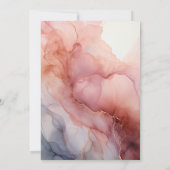 Stoffig Roos, Grijs, en Zilveren Inkthuwelijk Kaart (Achterkant)