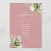 Stoffig Roos Groen Zitplannummer Kaart (Achterkant)