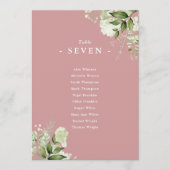 Stoffig Roos Groen Zitplannummer Kaart (Voorkant)