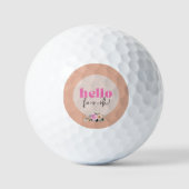Stoffig Roos Hallo bloemenretro "Four-oh!" Golfballen (Voorkant)