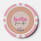 Stoffig Roos Hallo bloemenretro "Four-oh!" Poker Chips (Voorkant)