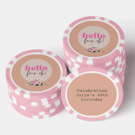 Stoffig Roos Hallo bloemenretro "Four-oh!" Poker Chips