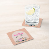 Stoffig Roos hallo floraal "Four-oh" Kartonnen Onderzetters (Insitu)