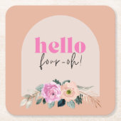 Stoffig Roos hallo floraal "Four-oh" Kartonnen Onderzetters (Voorkant)