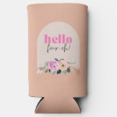 Stoffig Roos hallo floraal "Four-oh" Seltzer Blikjeskoeler (Voorkant)