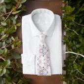 Stoffig Roos Houtskool Grijs Waterverf Botanisch S Stropdas