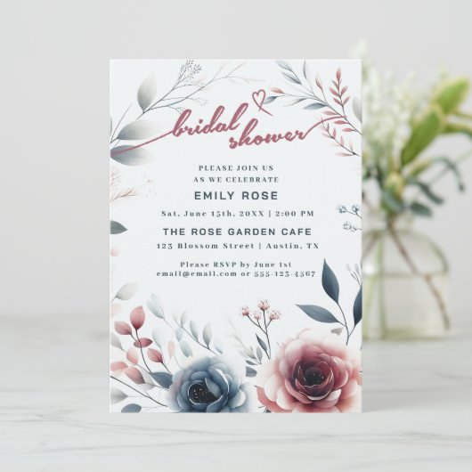 Stoffig Roos & Ivoor Vrijgezellenfeest Uitnodigen Bedankkaart (Staand voorkant)