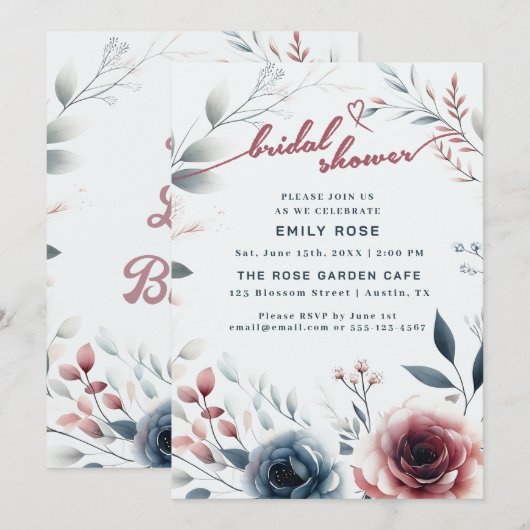 Stoffig Roos & Ivoor Vrijgezellenfeest Uitnodigen Bedankkaart (Voorkant / Achterkant)