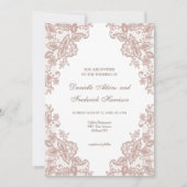 Stoffig roos kant bloemenbruiloft uitnodiging (Voorkant)