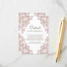 Stoffig roos kant bruiloft behuizing kaart