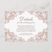 Stoffig roos kant bruiloft behuizing kaart (Voorkant)