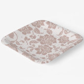 Stoffig roos kant bruiloft papier borden papieren bordje (Gebogen)