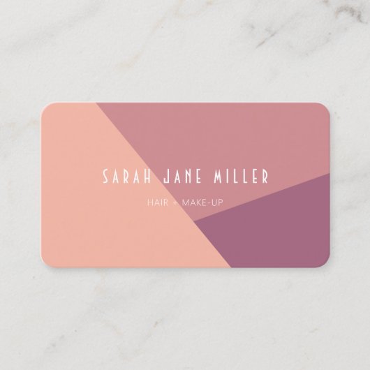 Stoffig Roos kleurenblok - modern Visitekaartje (Voorkant)