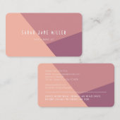 Stoffig Roos kleurenblok - modern Visitekaartje (Voorkant / Achterkant)