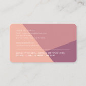 Stoffig Roos kleurenblok - modern Visitekaartje (Achterkant)