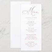 Stoffig Roos Minimalistisch Eenvoudig Platte Menu (Voorkant / Achterkant)