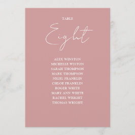 Stoffig Roos Moderne Zitting Grafiek Tafelnummer