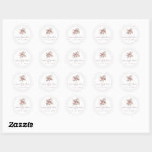 Stoffig Roos Pampas Boho Wedding Envelope Seal Ronde Sticker (Vel)