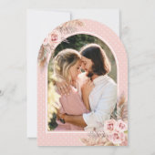 Stoffig Roos Pampas Grass Arch Wood Vrijgezellenfe Kaart (Achterkant)