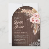 Stoffig Roos Pampas Grass Arch Wood Vrijgezellenfe Kaart (Voorkant)