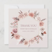 Stoffig Roos Pampas Grass Flat Wedding Bedankt (Voorkant)