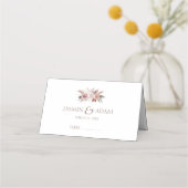 Stoffig Roos Pampas Trouwtafel Plaatskaartje (Voorkant)