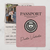 Stoffig Roos Puerta Vallarta Passport Bewaar de da Save The Date (Voorkant / Achterkant)