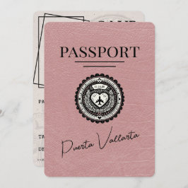 Stoffig Roos Puerta Vallarta Passport Bewaar de da Save The Date