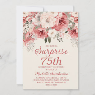 Stoffig Roos Red Cream Waterverf Floral Surprise 7 Kaart