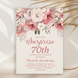 Stoffig Roos Red Cream Waterverf Floral Surprise Kaart