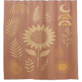 Stoffig Roos Retro Douchegordijn (Voorkant)