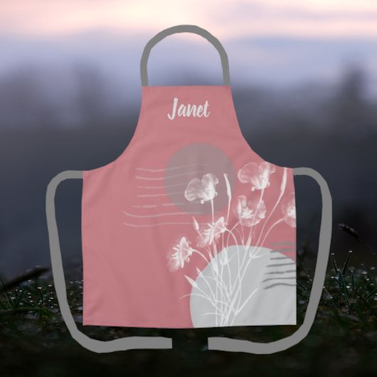 Stoffig Roos Romantisch Minimalistisch Floral Scho Schort