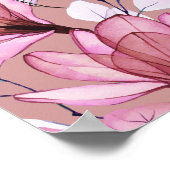 Stoffig Roos Roze Bloemen Bevestiging Welkomstbord Poster (Hoek)