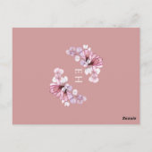 Stoffig Roos Roze Bloemen Bevestigingsuitnodiging Briefkaart (Achterkant)