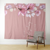 Stoffig Roos Roze Bloemen Doop Foto Achtergrond Wandkleed (In Situ (horizontaal))