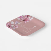 Stoffig Roos Roze Doorzichtige Bloembevestiging Papieren Bordje (Gebogen)